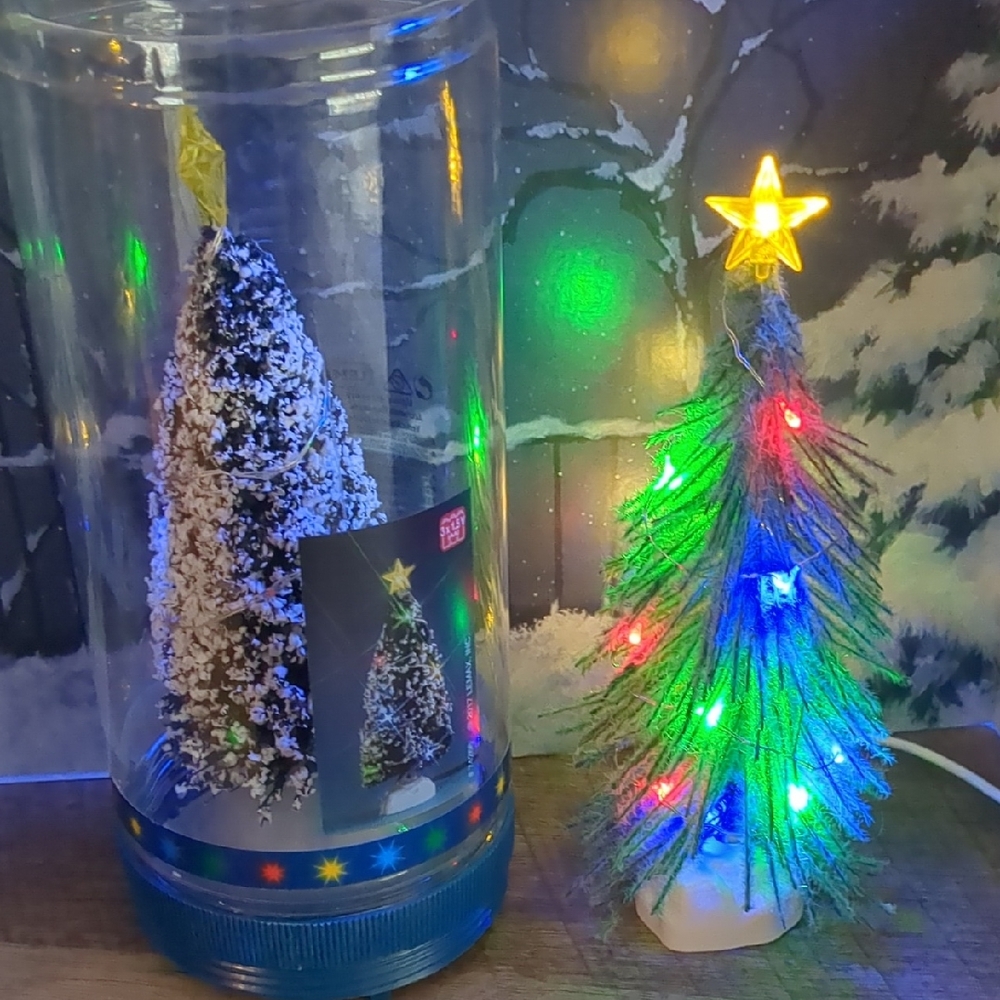 Set Of Two Lemax LED Holiday Trees with Multicolor Lights